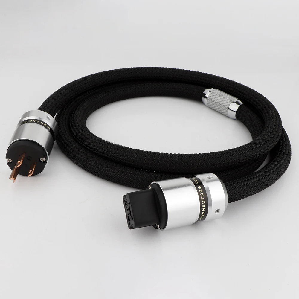 

High Quality Preffair 7N OFC Conductor Hifi Power Cable Audio Power Cord EU Mains Cord plug for Audiophile Speaker Amplifier CD