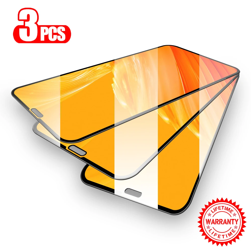 

1-3 PCS Full Cover Tempered Glass Screen Protector on For IPhone XR X XS Max 8 Plus 7 6 11 Pro 13 12 Mini 12Pro Protection Film