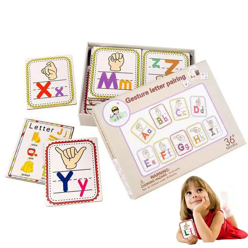 

26pcs/set ABC Alphabet Letter Number Shape Color Early Education Baby Learning Cards Flashcards Games Puzzles For Kids Gifts
