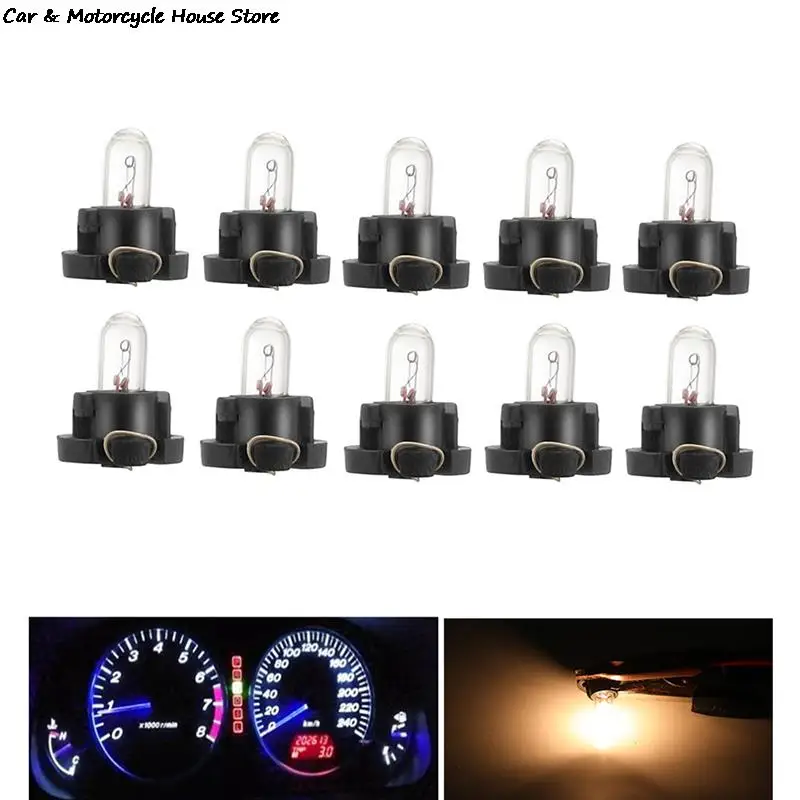 

5Pcs/pack T3 T4.2 LED Bulbs Car Interior Wedge Dashboard Warming Indicator Lamp Auto Lamps 12V 4300K (yellow)