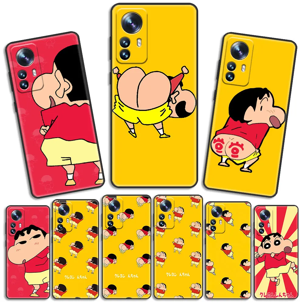 Модный чехол с рисунком для Xiaomi Mi 12 11 10T 11T Lite Pro 12X Note 5G 11Lite 9tpro 9T Crayon Shin-Chan Ass Black |