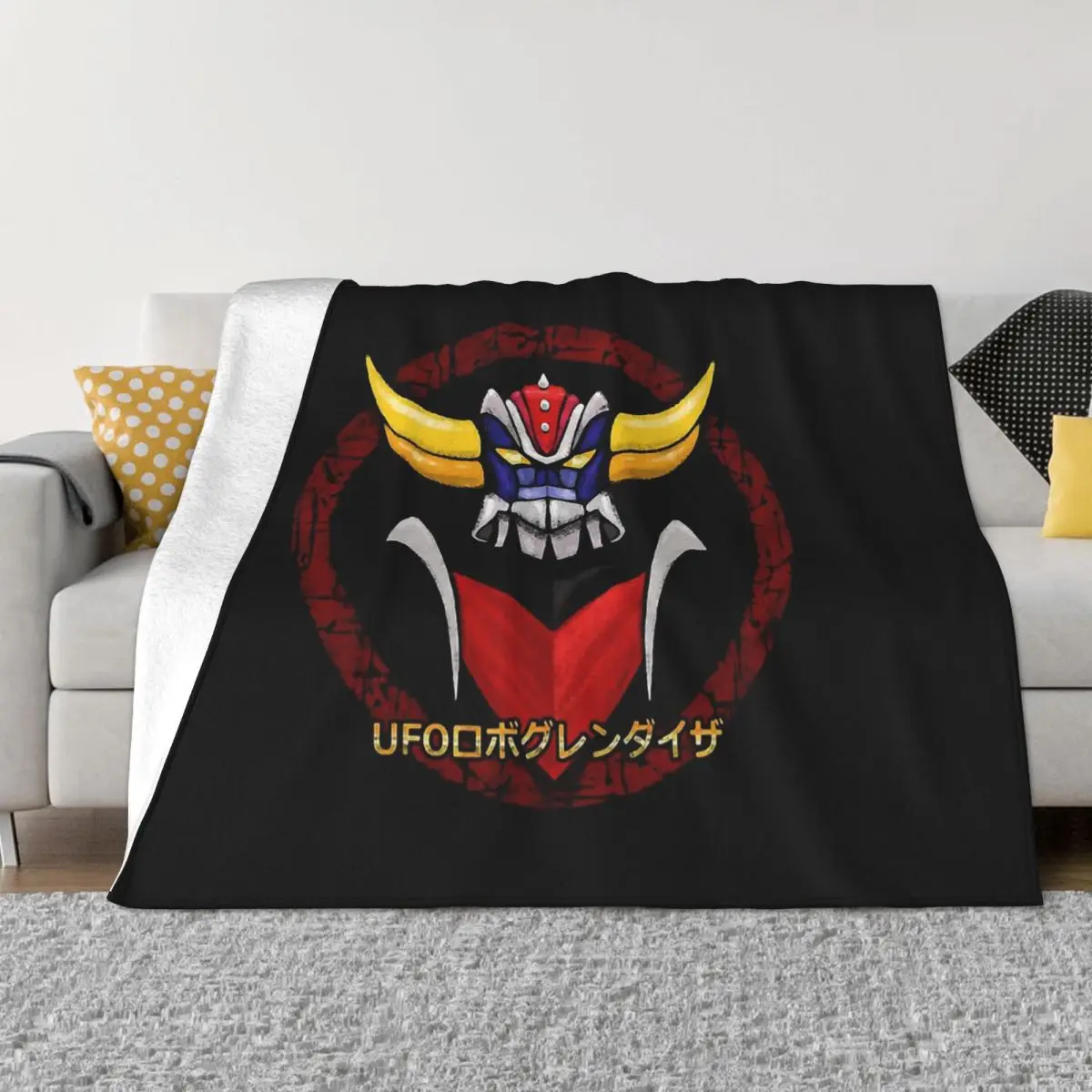 

UFO Robot Grendizer Robot Wars Save The Peace Blanket Flannel Decoration Head Portable Home Bedspread