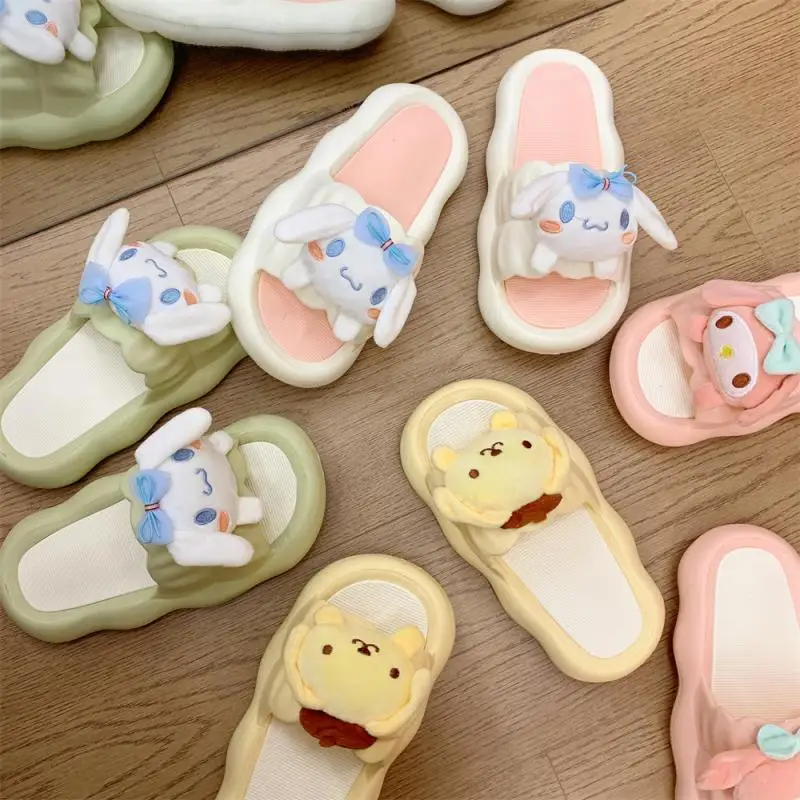 

Шлепанцы Sanrio My Melody Cinnamoroll женские, Мультяшные сандалии с облаками, мягкая Толстая обувь для дома и улицы, пляжные тапочки, летние