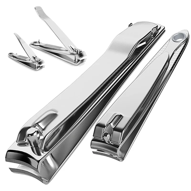 

1/2Pcs Nail Clipper Cutter Stainless Steel Potrable Fingernail Toenail Scissors Manicure Trimmer Tools Drop Shipping