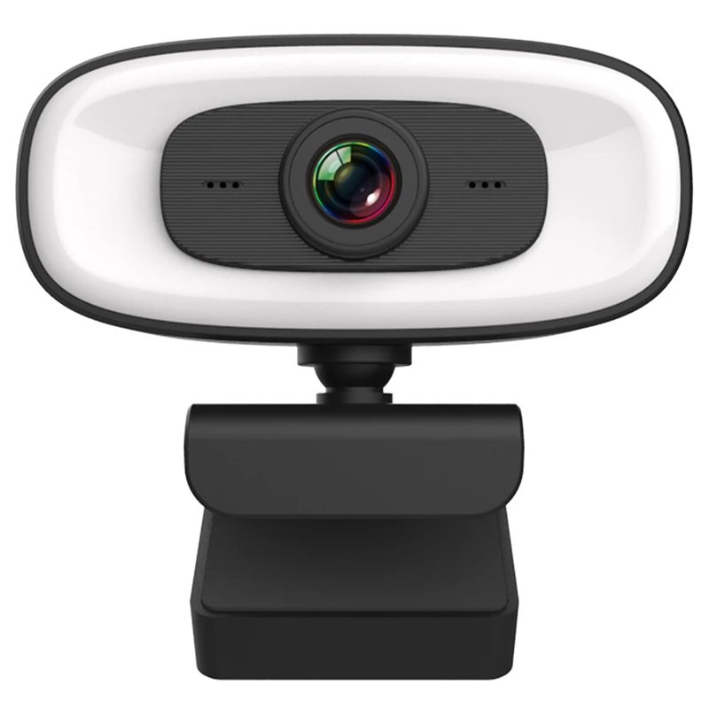 

Computer Camera 2K USB 2.0 Fill Light Webcam with Tripoad for Video Calls, Online Classroom Meetings, Recording Games