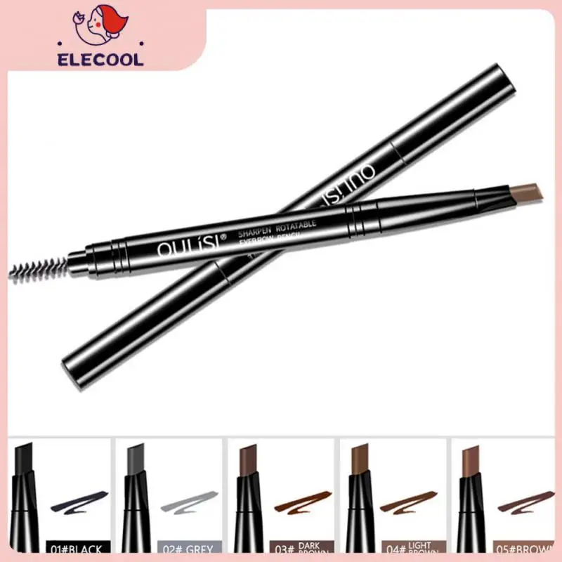 

Waterproof Eyebrow Cosmetics 5 Colors Double-headed Eyebrow Pencil With Eyebrow Brushes Easy Ware Eyebrow Pen