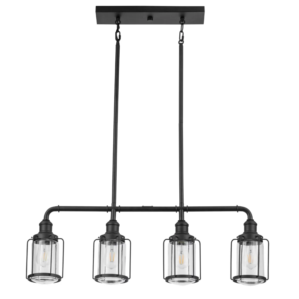 

1 Black Cage Pendant Lights withShades Clear Glass Room Decor HOME Decor Chandelier Lifter