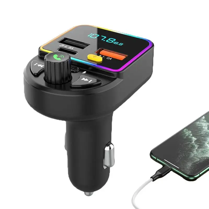 

BT автомобильный адаптер беспроводной BT FM-передатчик Радио приемник Mp3 музыкальный плеер Qc3.0 и Type-C USB Автомобильное зарядное устройство для интерьера автомобиля U-диск