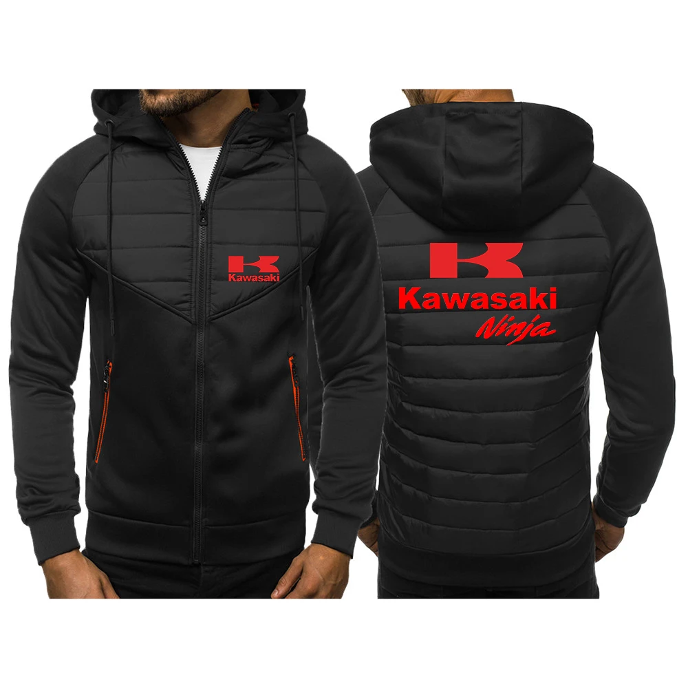 

Kawasaki 2022 Autumn And Winter Men's Hooded Print Zipper Jacket Clothing Windproof Overall Casual Warm Comfortable Breathable