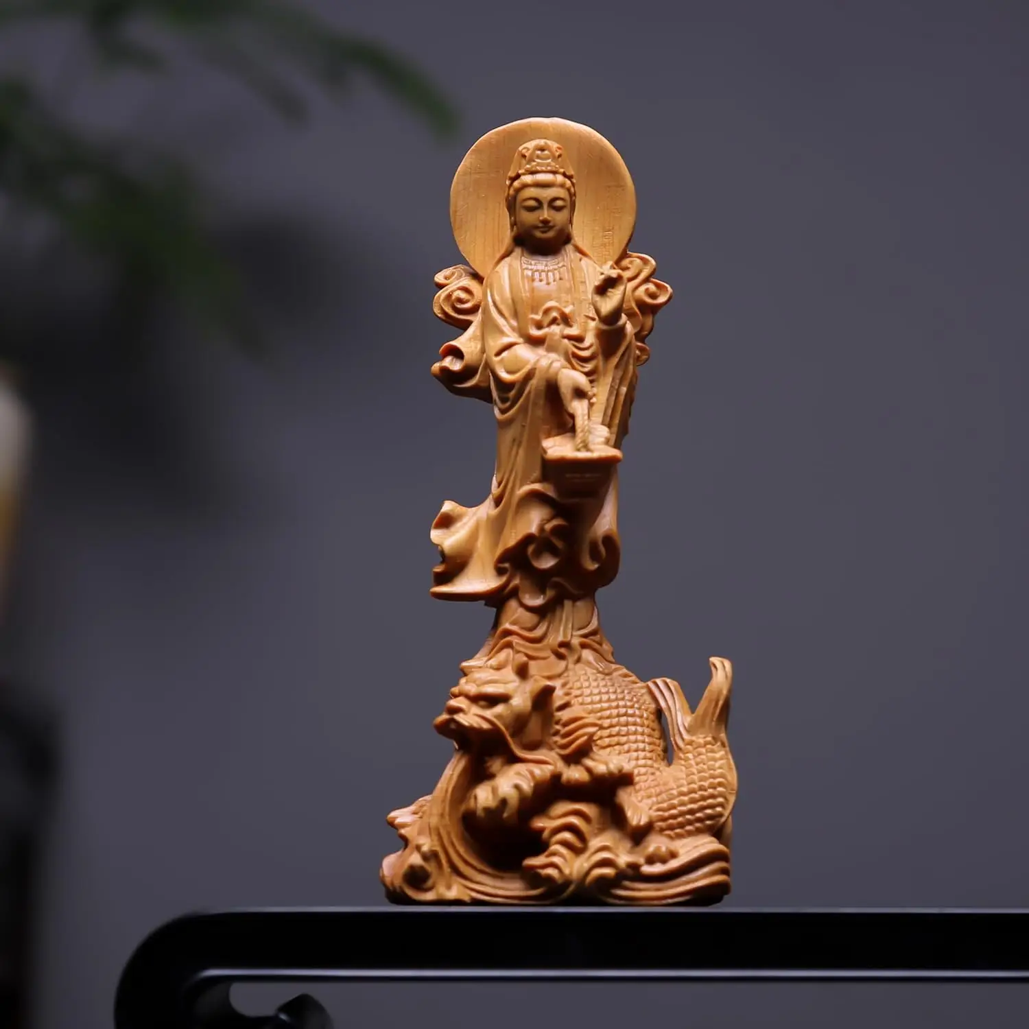 Статуэтка Гуань Инь на Драконе Ароване, дерево, CCZHIDAO ло гуань чжун развеянные чары