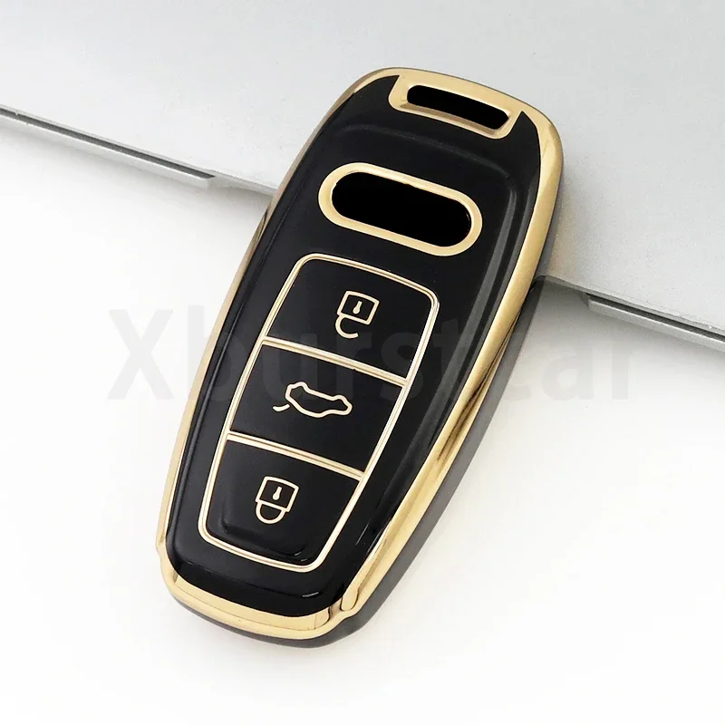 Для Audi A6 A7 A8 E-tron Q5 Q8 C8 D5 Чехол из ТПУ для автомобильного дистанционного ключа Автомобильный чехол-брелок для ключей Защитный держатель для ключей Аксессуары