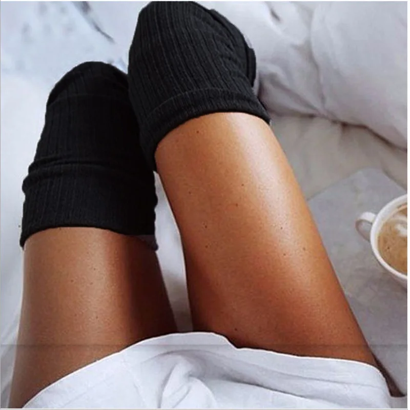 

2022 зимние высокие чулки, теплые гольфы, мягкие шерстяные женские чулки, гетры, полосатые длинные носки, чулки до бедра