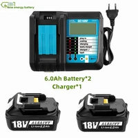 2021new makita 18v tools bl1860 18v 6 0ah li ion rechargeable battery for makita 18v battery bl1830 bl1850 bl1860b 18650 battery
