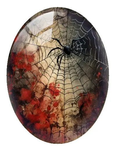 10 шт./лот Хэллоуин готика темная паутина овальная фотография стеклянный кабошон