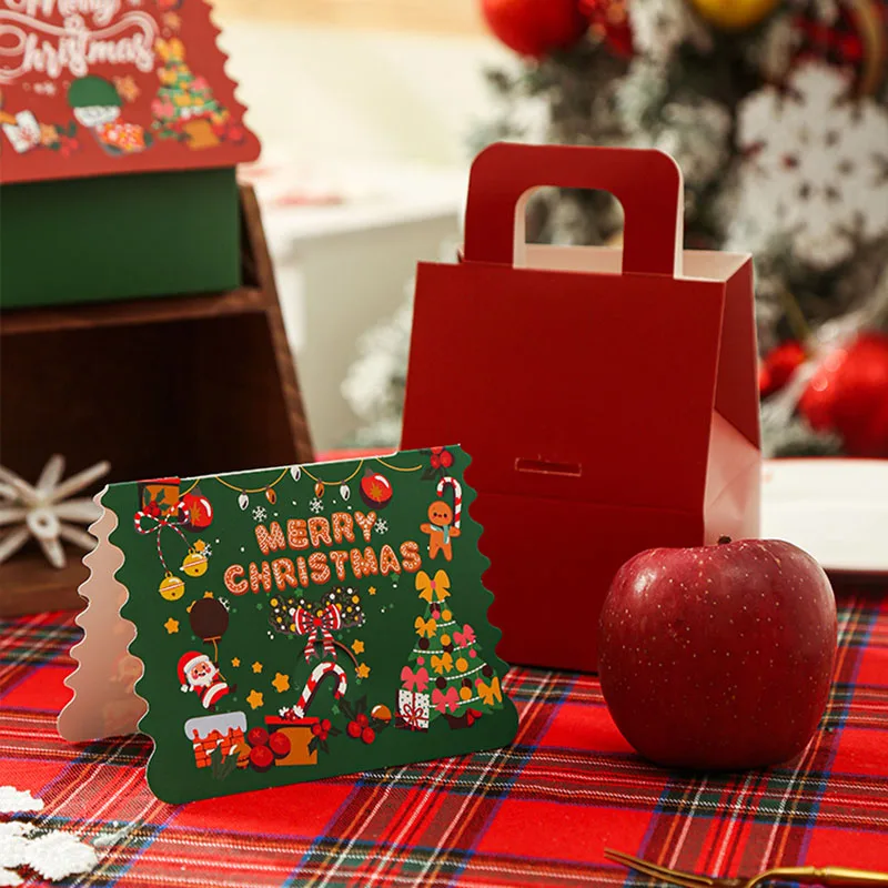 10 шт. зеленая красная бумажная подарочная коробка