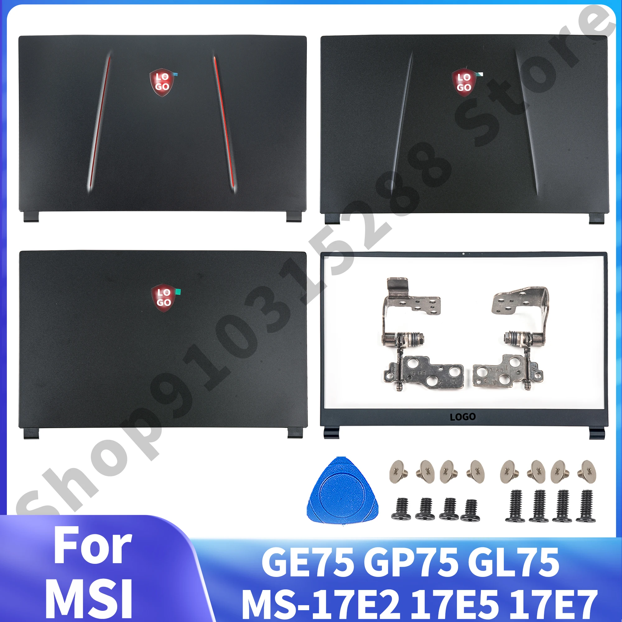 

Новинка для MSI GE75 GP75 GL75 MS-17E2 17E5 17E 7 задняя крышка ЖК-дисплея, передняя панель, петли, черные задние верхние корпуса, запасные части для ноутбуков