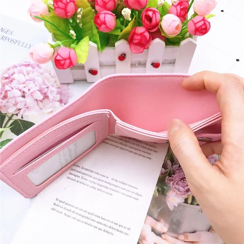 Розово-розовый маленький кошелек Hello Kitty в стиле аниме для женщин