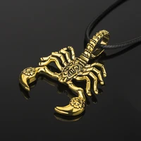 hip hop gothic rock necklace mens animal lion scorpion pendant gold chain necklace pendant mens fashion jewelry wholesale