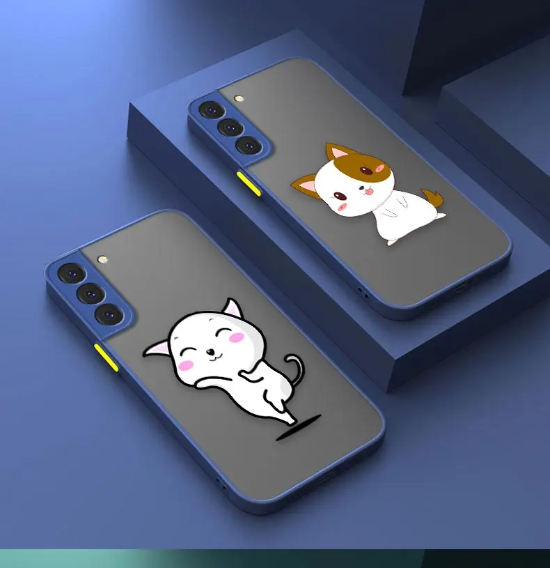 

Cartoon Funny Dog Wolf Animal Fundas Matte Case For Samsung S22 S21 S20 S10 S9 S8 FE Lite Plus Ultra 5G Clear Capa Coques Cases