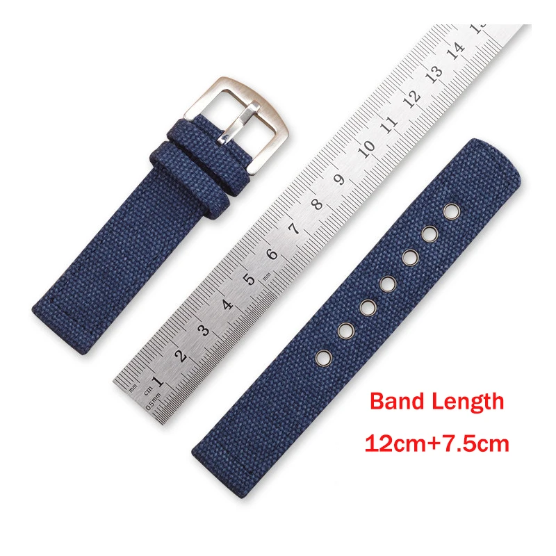 18 20 22 24mm Field sports canvas Nylon watch band For all flat watch interface Smartwatch Bracelet for Samsung Huawei watch