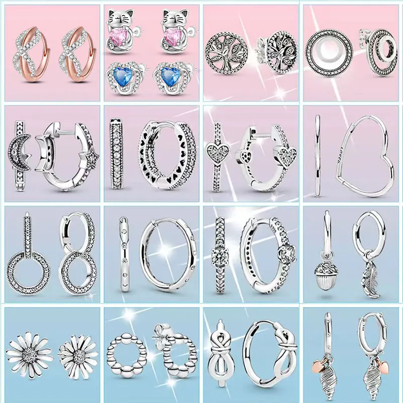 

New Genuine 925 Sterling Silver Asymmetrical Heart-shaped Geometric Earrings Ladies Fashion Silver Earrings Jewelry Gifts