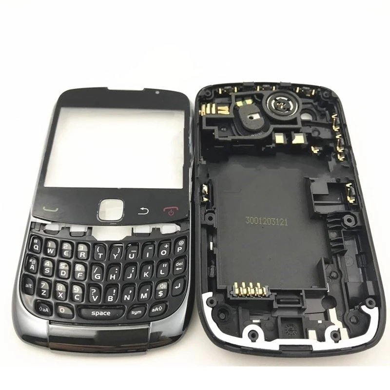 

New Full Set Housing For Blackberry Curve 9300 Housing Back Battery Cover Case +Side Button Keypad