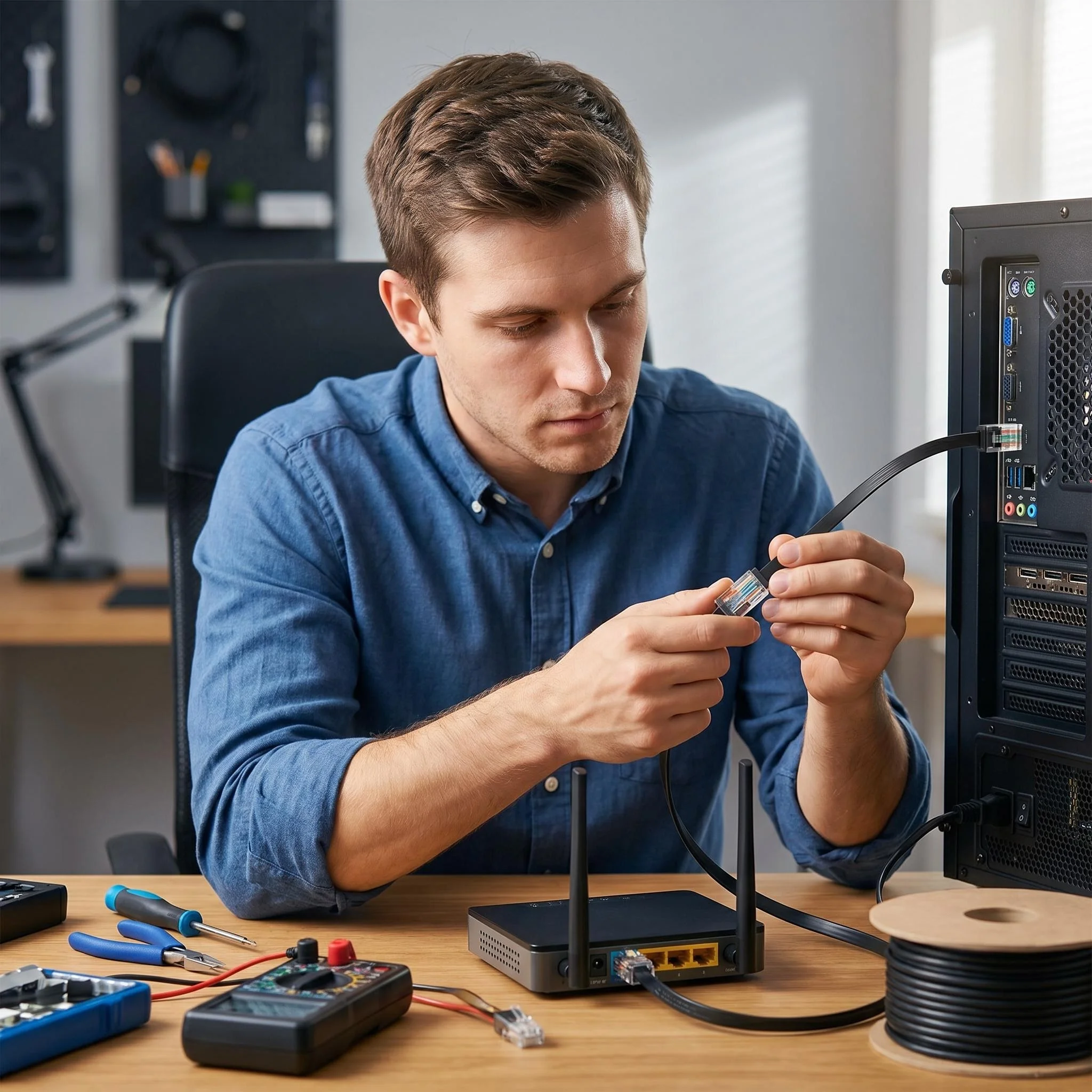 Комплект из 24 коротких плоских кабелей Ethernet CAT6, высокоскоростной сетевой патч-корд Gigabit RJ45, 0,2-0,5 м, для подключения коммутаторов, роутеров и настольных компьютеров (art.: 3920dbe31c89a) - 3920dbe31c89a