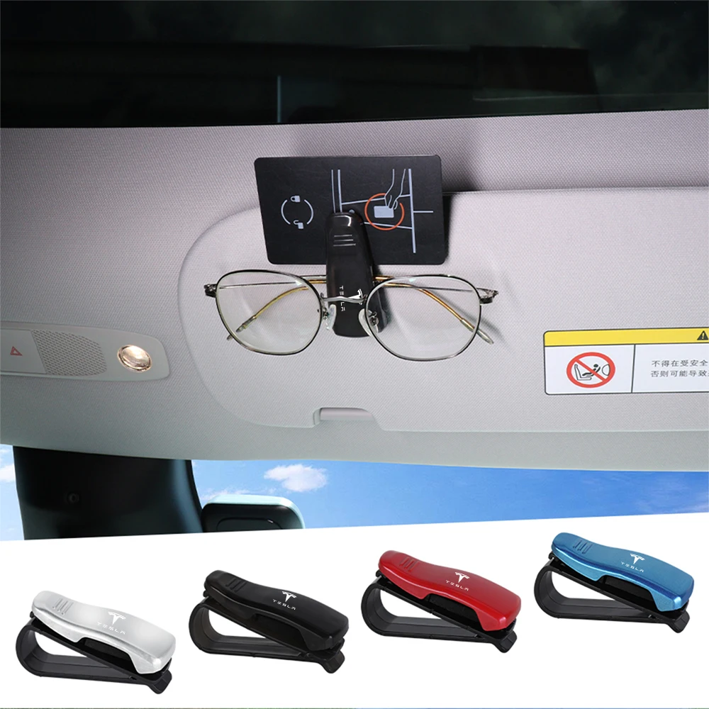 1/2 шт. автомобильные зажимы для очков органайзер солнцезащитных билетов карт Tesla