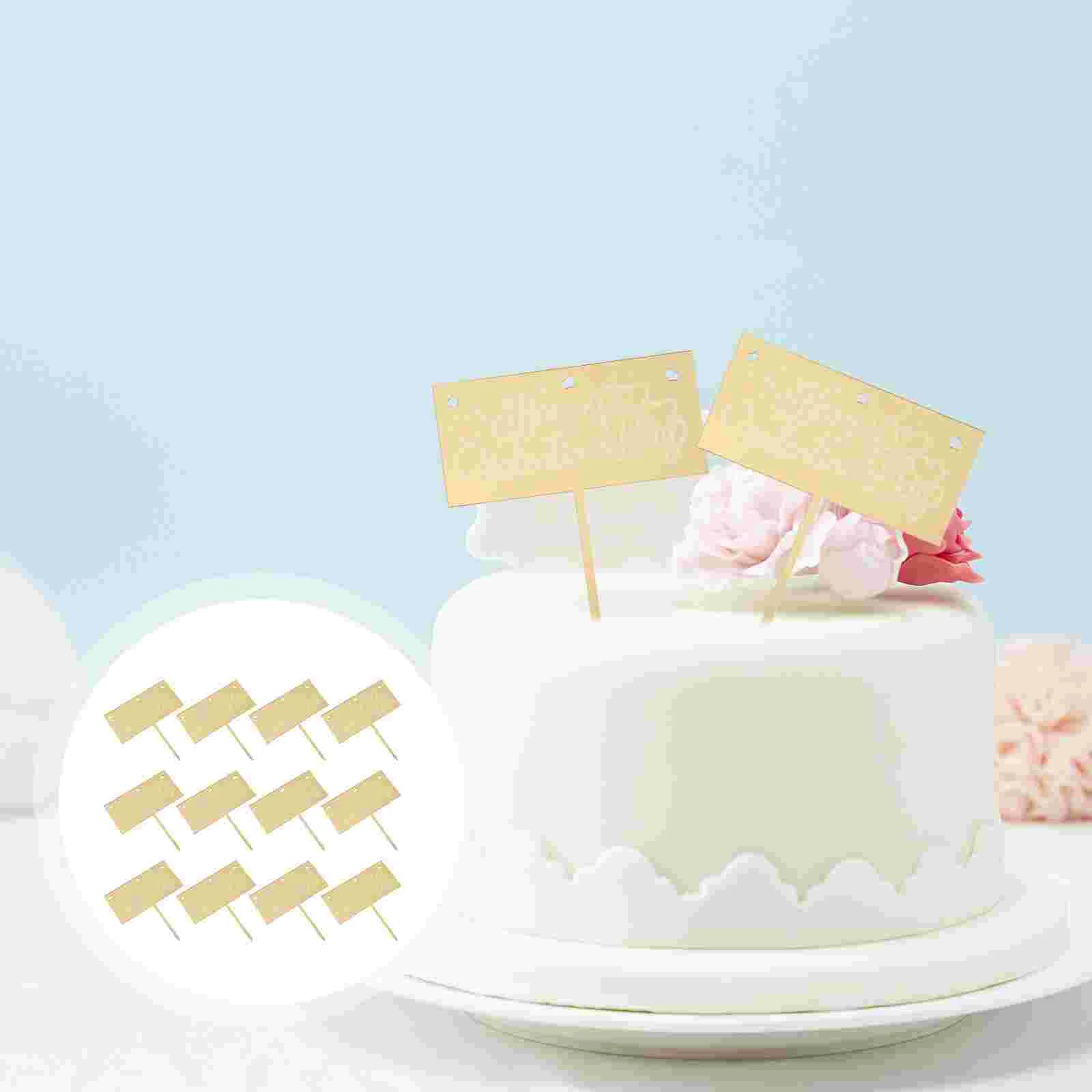 12pcs Cake Inserting Toppers Cupcake Inserting Adorns Valentine Cupcake Toppers