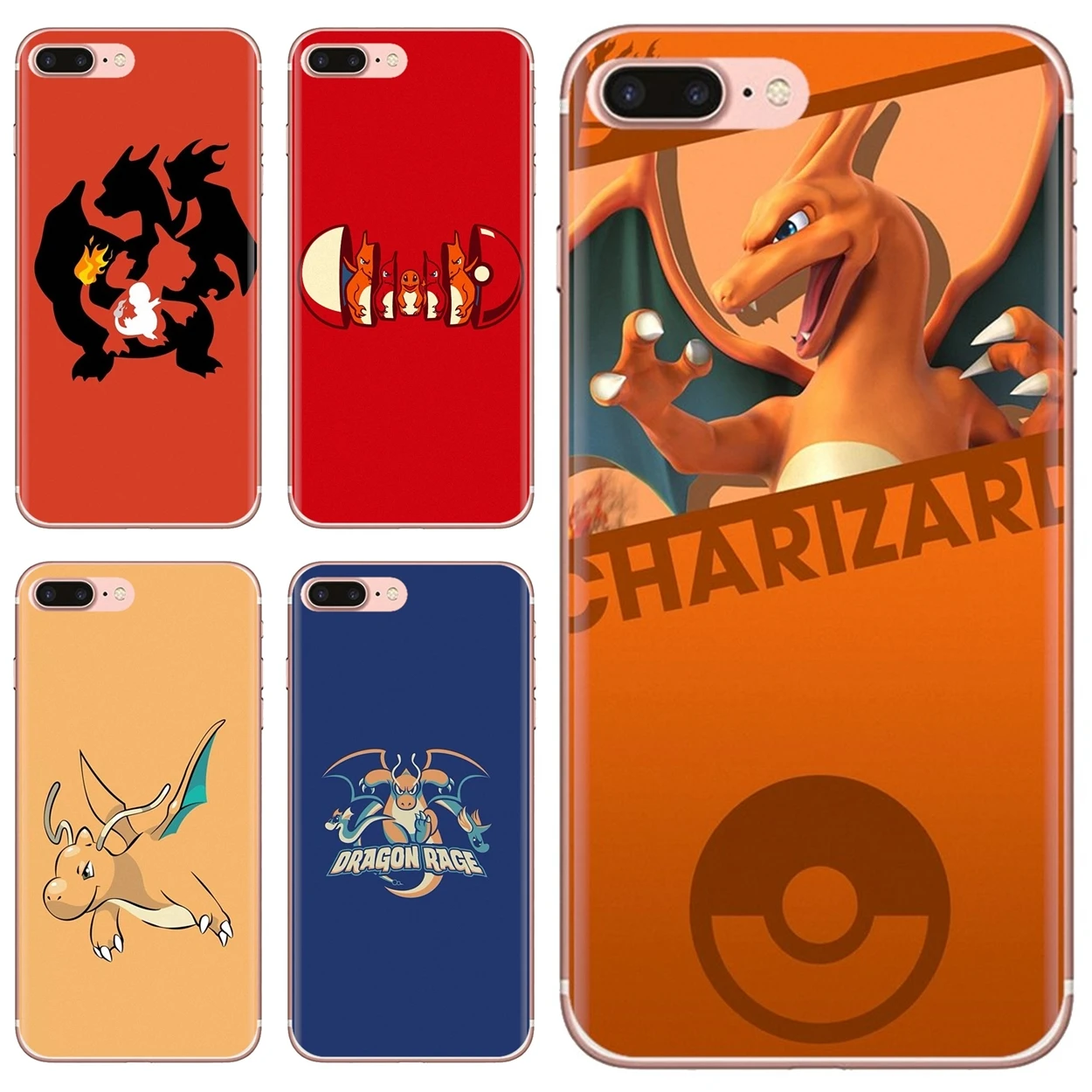 

For Samsung Galaxy Note 3 4 5 8 9 S3 S4 S5 Mini S6 S7 Edge S8 S9 S10 Plus cartoon anime Charizard Transparent TPU Cases Cover