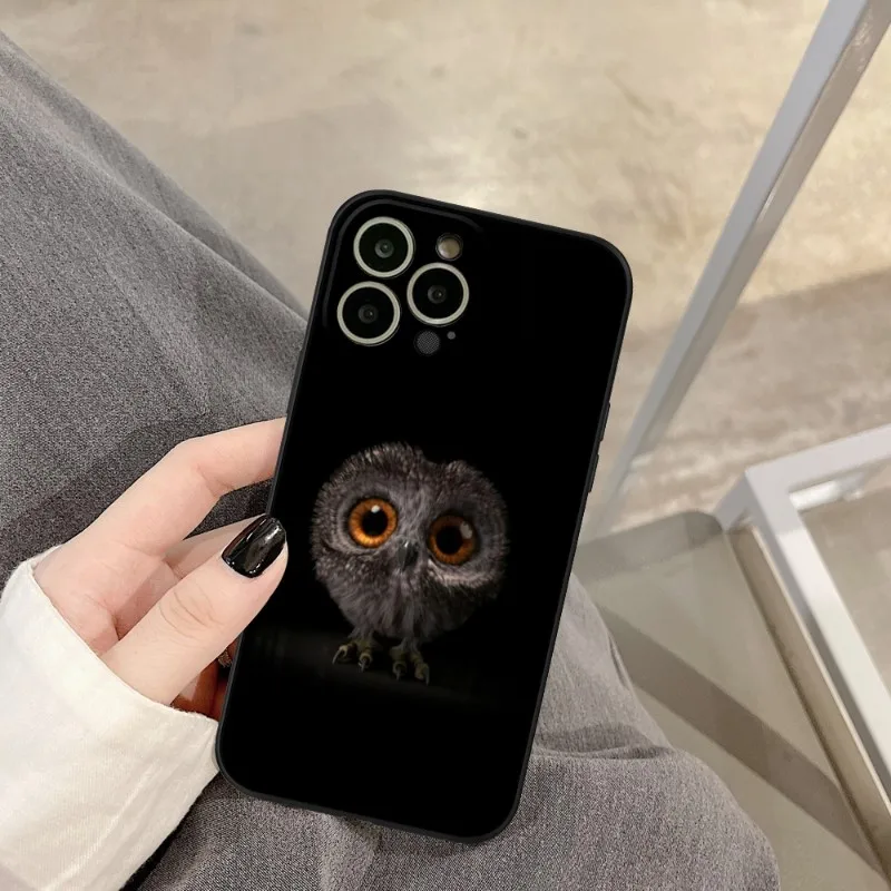 cool Owl animal Phone Case FOR IPhone 14 13 11 12 Pro 8 7 Plus X 13 Pro MAX XR XS MINI Black Covers