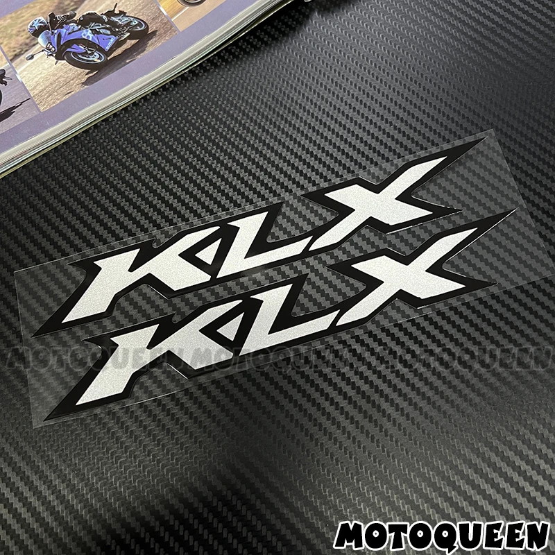 Фото Наклейки-декали для мотоциклов KLX 110, 125, 140, 250, 650, KLX650, KLX125, KLX140, KLX250: светоотражающие логотипы и наклейки на обтекатель и кузов №4