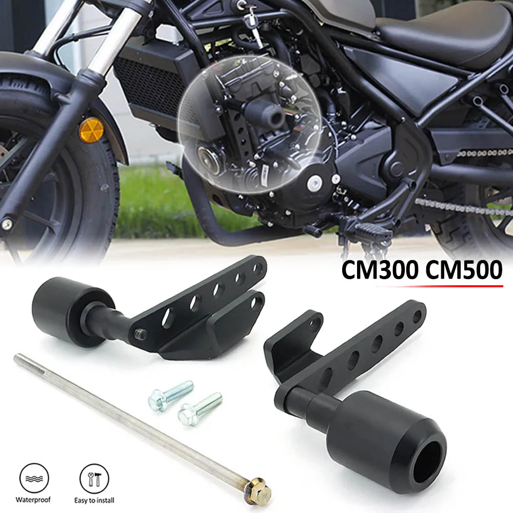 NEW Motorcycle Engine Guard Anti-Drop Glue Frame Sliders Kit Falling Protection Pad Set For Honda REBEL CM 300 500 CM300 CM500