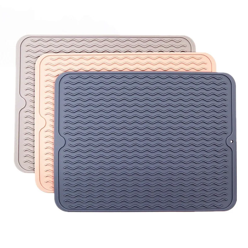 

Silicone Dish Drying Mat Drain Pad Water Filter Table Placemat Kitchen Heat Resistant Counter Protection Durable Kitchenware