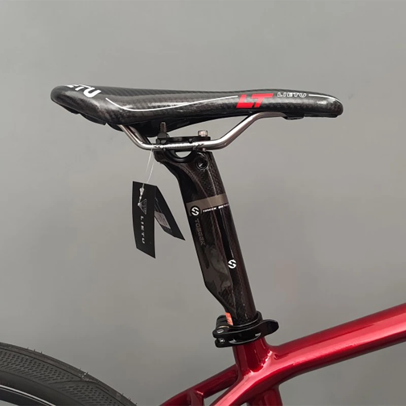 Рама из углеродного волокна MTB Велосипед Масло Газ Передняя вилка Красный горный