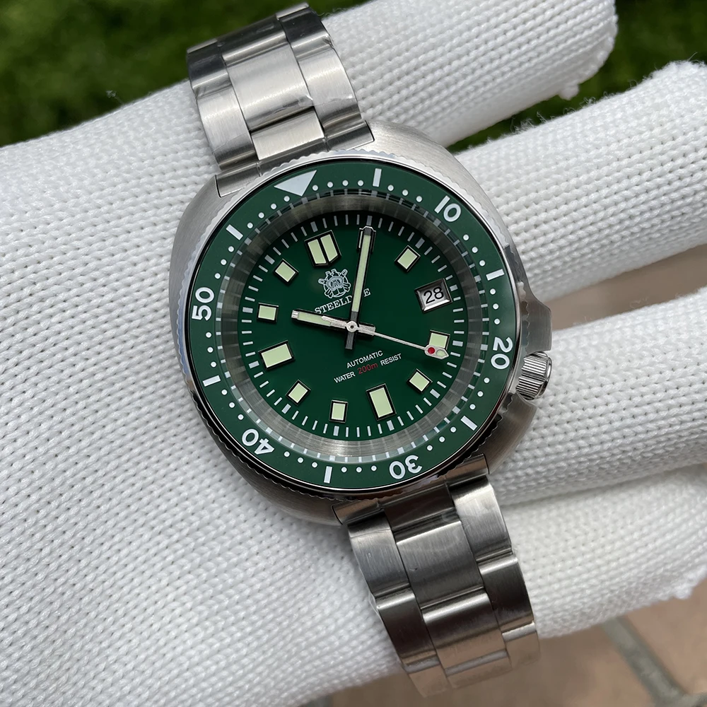 STEELDIVE Мужские дайверские часы Черепаха Автоматические механические наручные 20ATM