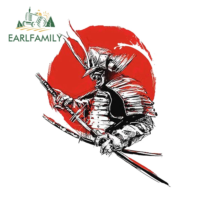 

EARLFAMILY японское Ретро Samurai, автомобильная наклейка с изображением воина, путешествующего по всему миру, наклейка с изображением Бушидо, духа JDM, окно, Автомобильный багажник