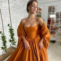 xijun formal women evening dresses elegant off the shoulder strapless dignified party gowns backless side split robe de soiree