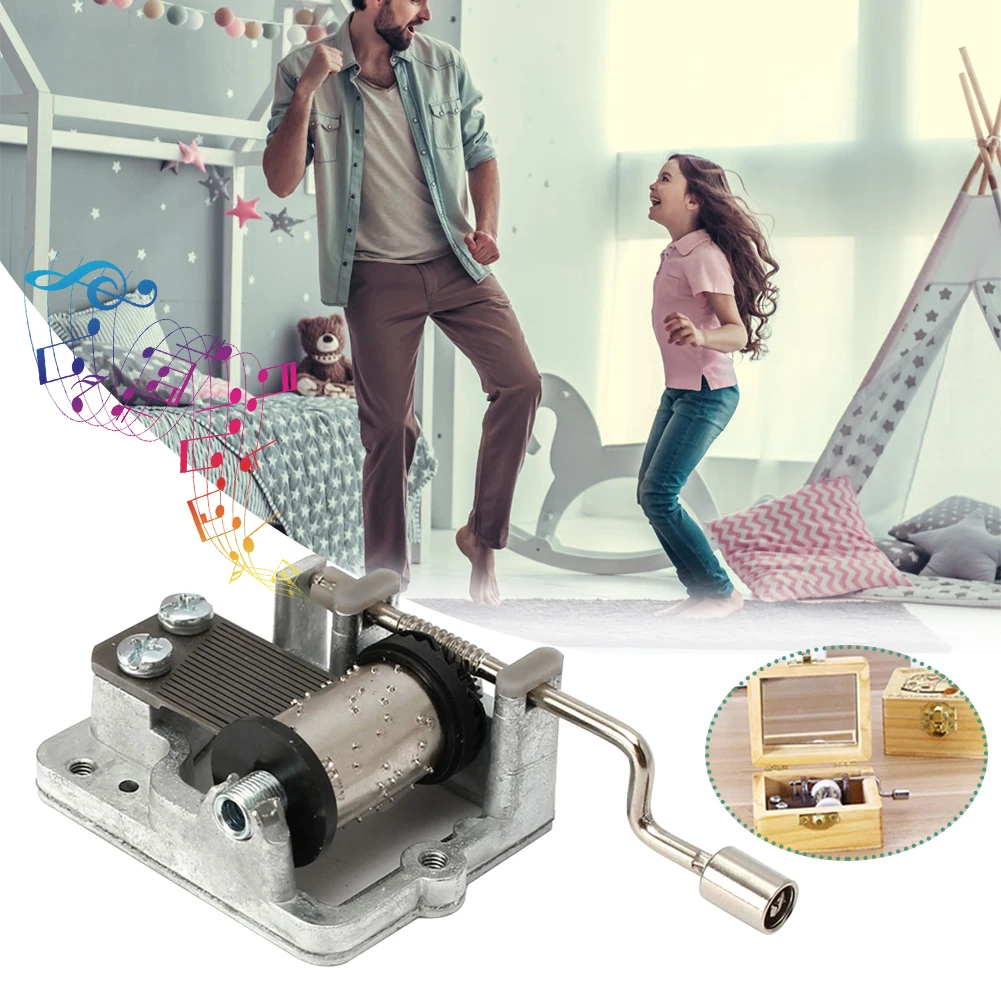 

Mini Hand Crank Music Movement DIY Music Box Instrument Accessory Decorative Kid Toys/Gift (A Variety Of Music Available)