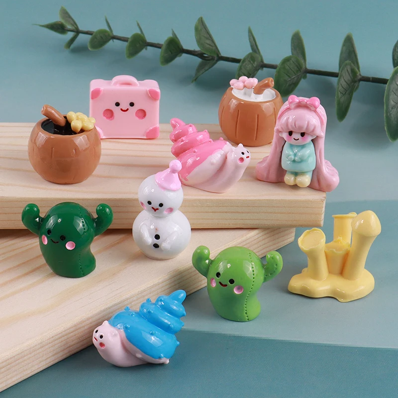 

Милый полимерный 3D мультяшный Снеговик принцесса Улитка кактус Diy домашний Декор Аксессуары для кукольного домика