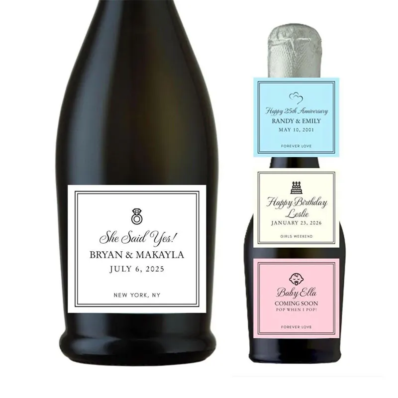 Фото Персонализированные этикетки для бутылок Prosecco и шампанского. Любое событие. Индивидуальные этикетки для вечеринок. №1