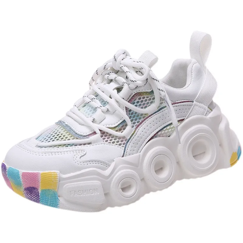 

Женские кроссовки на толстой подошве, Вулканизированная подошва, спортивные, плоская подошва, повседневная обувь, белые