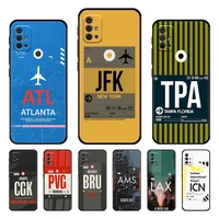 boarding pass air ticket case cover for moto g30 g50 g60s g9 g8 moto one fusion g stylus edge 20 plus funda luxury shockproof