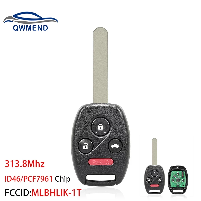 

QWMEND for Honda Key MLBHLIK-1T Car Remote Key for Honda Accord 2008-2012 Original Keys ID46/PCF7961 Chip 313.8Mhz