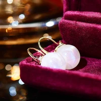 new 2 5cm large imitation pearl earrings temperament simple personality earrings female korean version earrings jewelry gift