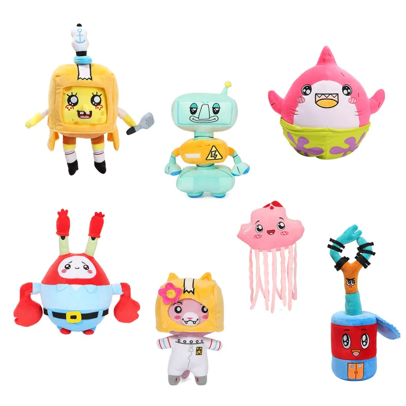 

Съемная плюшевая Милая мультяшная игрушка Lankybox в виде робота из мультфильма злодей лиса мягкая превращающаяся в куклу подушка для девочки ...