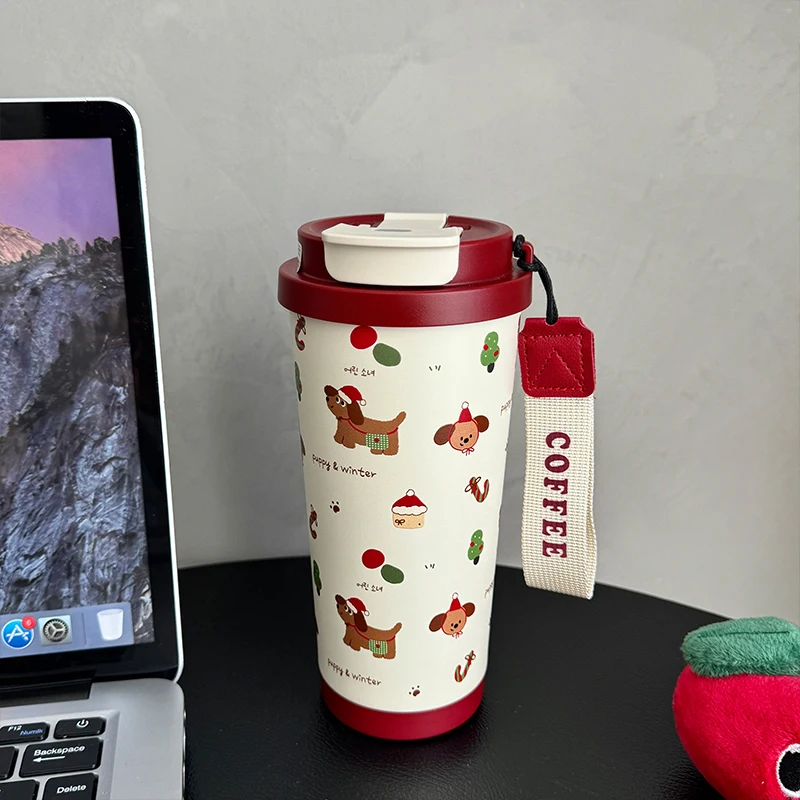 Милые рождественские чашки с соломенным фильтром милая кофейная кружка