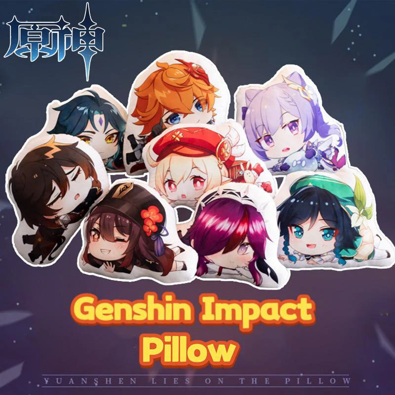 

Genshin Impact Kawaii Lovely Cartoon Anime Plush Toys Bolster Pillow Rosalia Plushies Stuffed Doll Pendant Sofa Bed Decorations