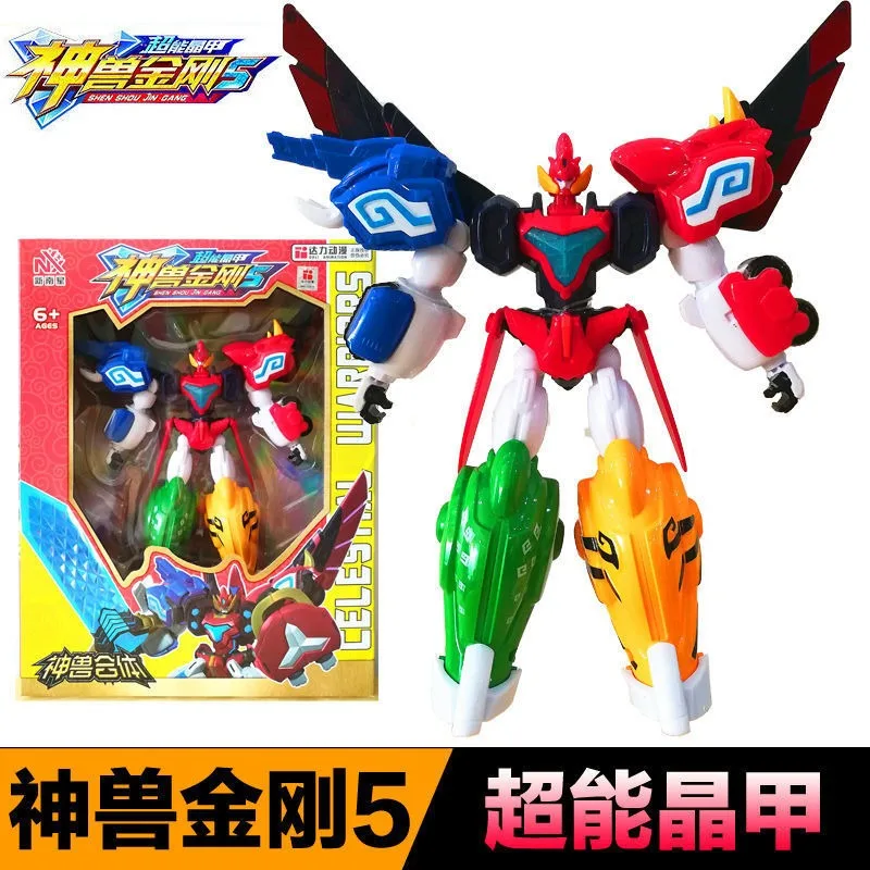 

Super Sentai Megazord Ranger Deformation Robots Dinosaur Powerful Action Figure Joint Movable Dragon Mecha Team Gift for Boys