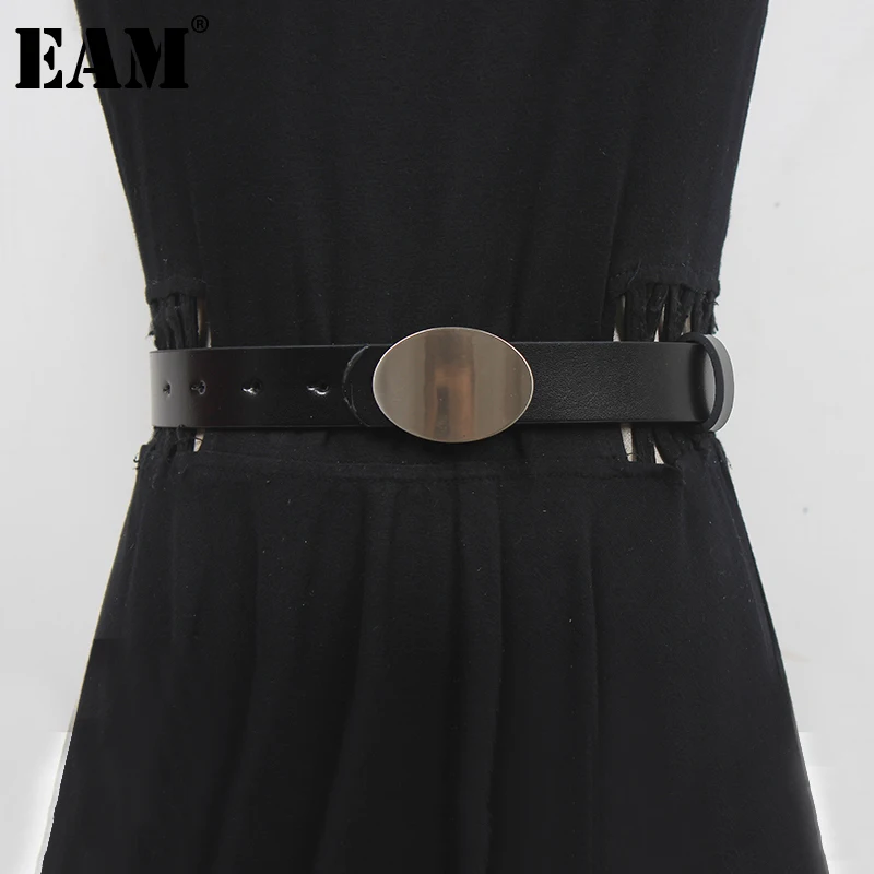 

[EAM] Pu Leather Black Buckle Long Vintage Belt Personality Women New Fashion Tide All-match Spring Autumn 2023 1DF2596